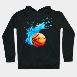 Basketball Ball Watercolor Artistic Splash Hoodie